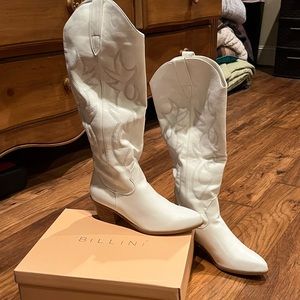 12th Tribe - NEVER WORN Billini Urson Tall White Cowboy Boots